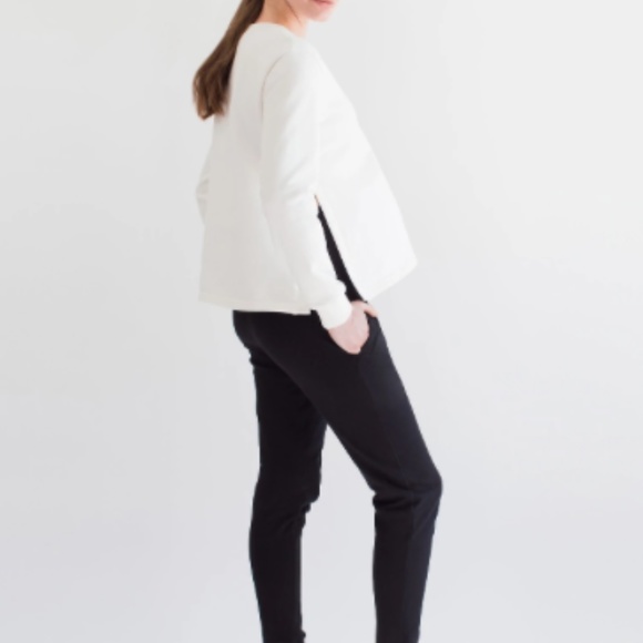 Aumnie 🇨🇦 MATERNITY Hatch Side Split Sweatshirt White - L - Picture 6 of 8